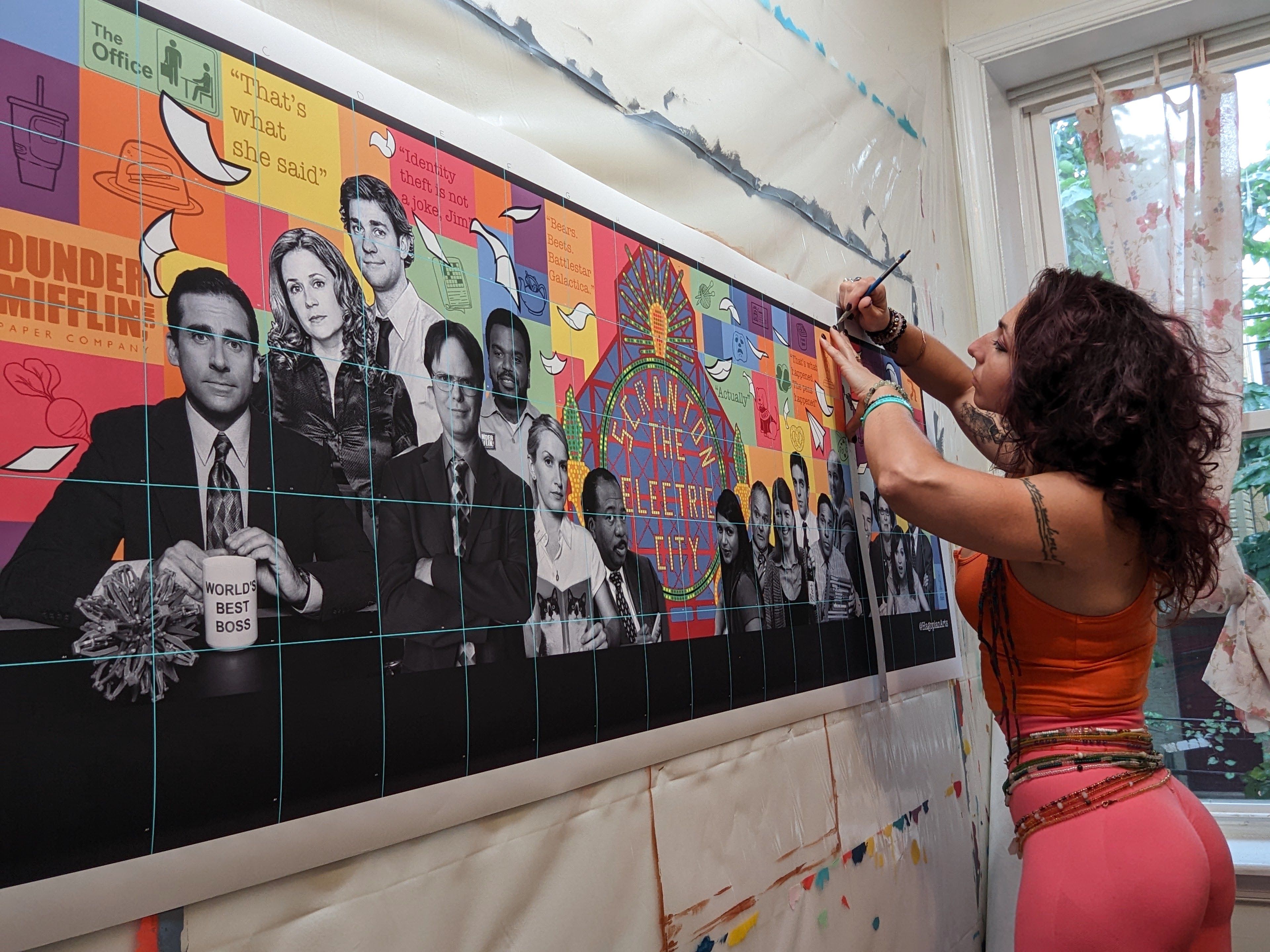 Philly mural artist is bringing back the golden days of Dunder Mifflin.  That's what she said.