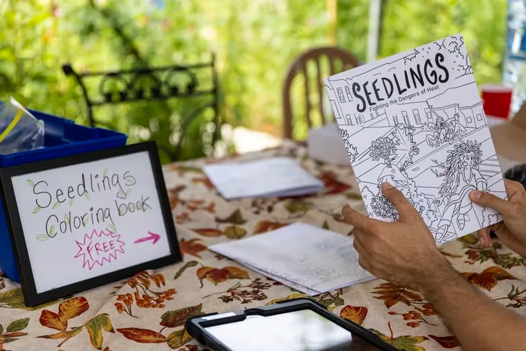 The "Seedlings" coloring book is one of a series of efforts that are being developed by Philadelphia artists and community members to find climate solutions to extreme heat in the city.