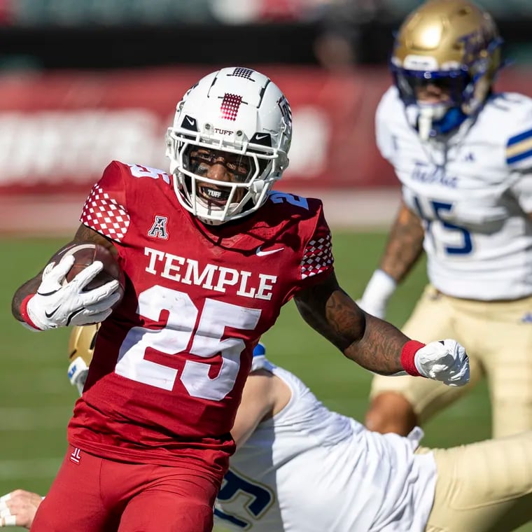 Temple running back Terrez Worthy runs downfield during the first half of Saturday's homecoming game against Tulsa at Lincoln Financial Field.