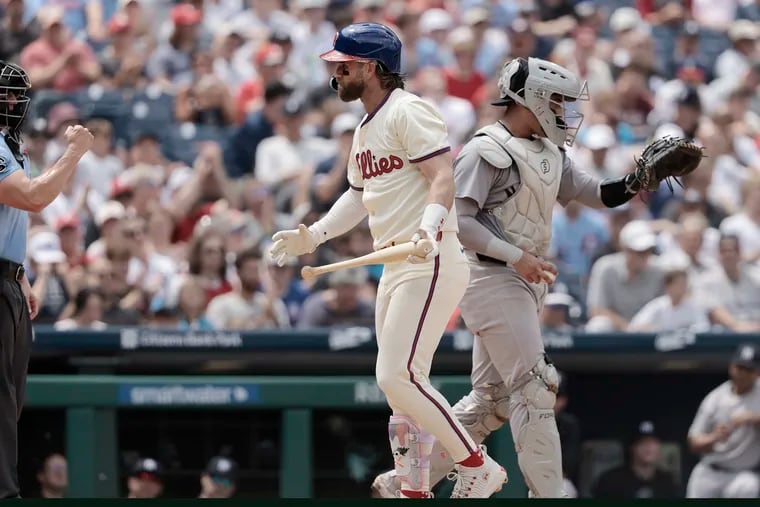 Bryce Harper and the Phillies managed six runs over three games against the Braves.