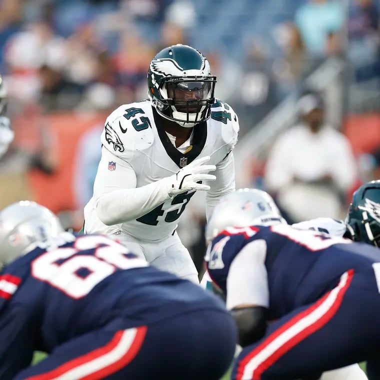 Eagles linebacker Devin White will miss the season opener because of an ankle injury.