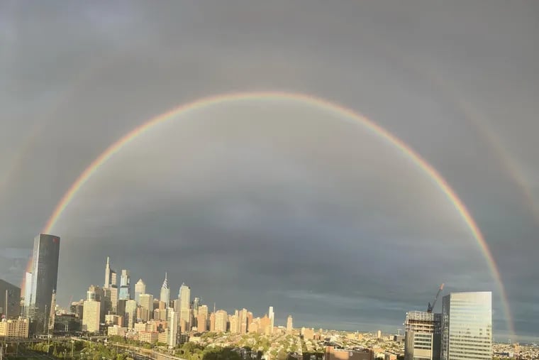 A rainbow over Philadelphia on Sept. 7, 2024.