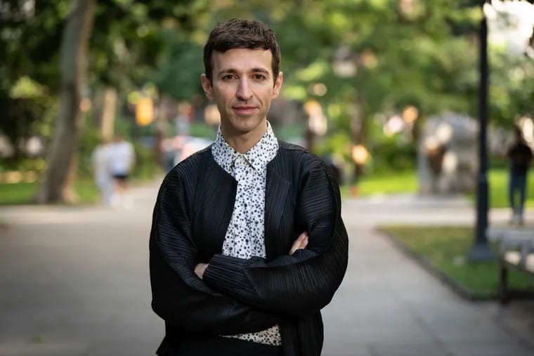 Anthony Roth Costanzo, Opera Philadelphia's general director and president, at Washington Square Park, in Philadelphia, August 20, 2024.