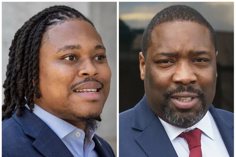 Malcolm Kenyatta, Pennsylvania state representative for the 181st district (left) and Philadelphia City Councilmember Kenyatta Johnson (right).