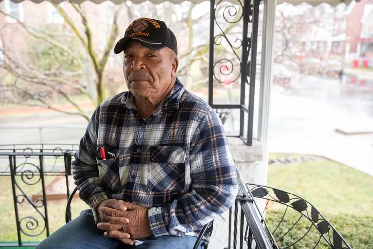 James Johnson, 70, outside of his home in Norristown, down the street from where the fire occurred.