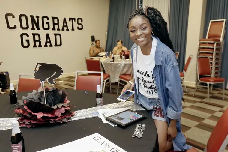 Luvonda Fuller at her college reveal trunk party. She announced to family and friends that she's attending Rosemont College.