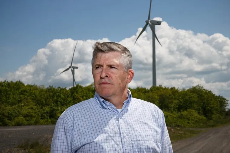 Adam Rousselle hopes wind turbines will supply power for his proposed  pumped storage facilities.