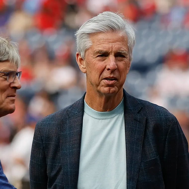 President of baseball operations David Dombrowski, right, with managing partner John Middleton. They likely have more moves left in store before the trade deadline.