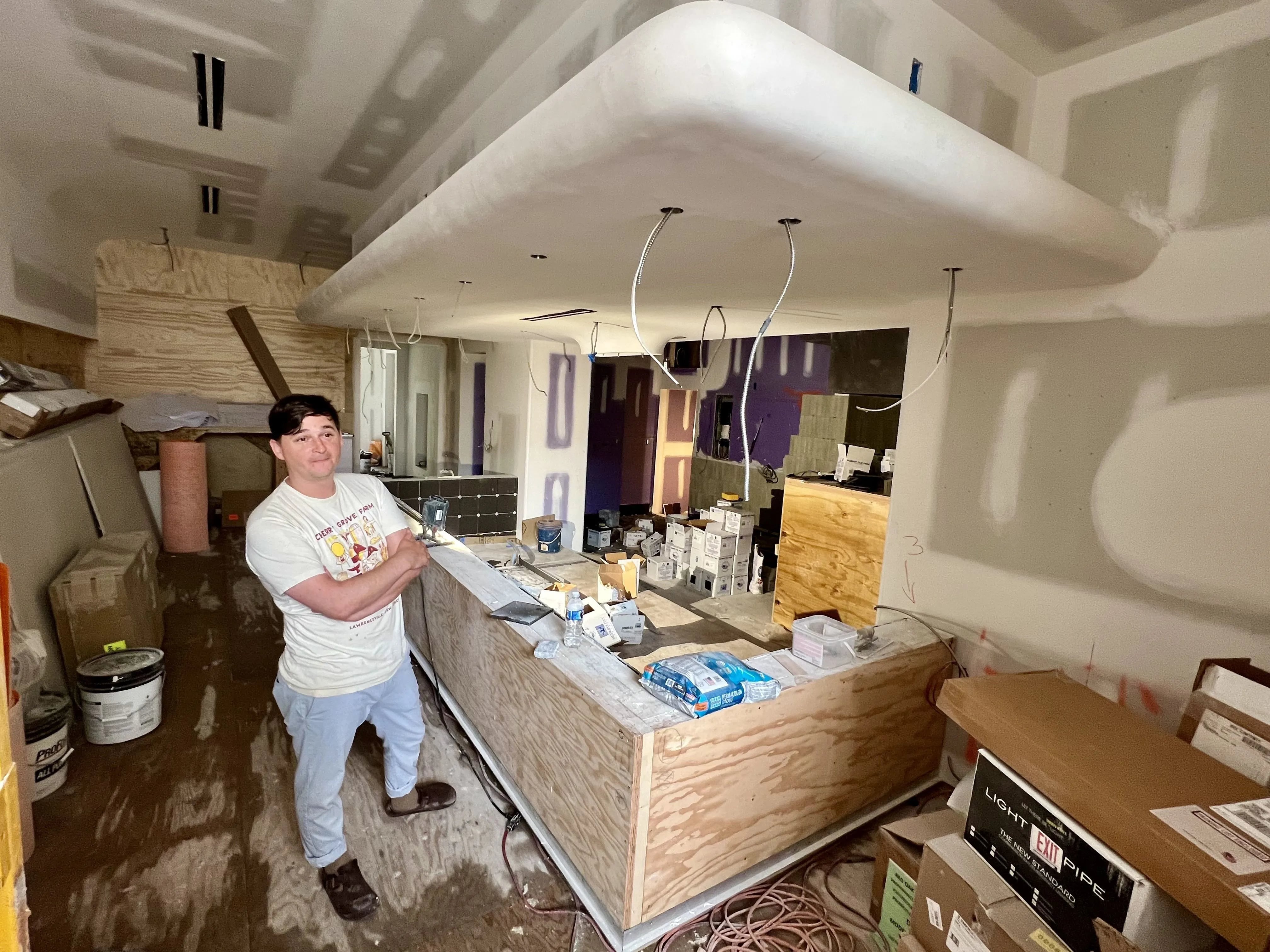 Chef-owner Nicholas Bazik at what will be the dining counter of his restaurant, Provenance, at 408 S. Second St. on June 6, 2024.