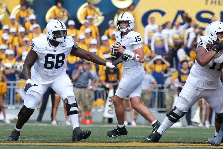 Penn State quarterback Drew Allar looks to pass during the opening win against West Virginia.