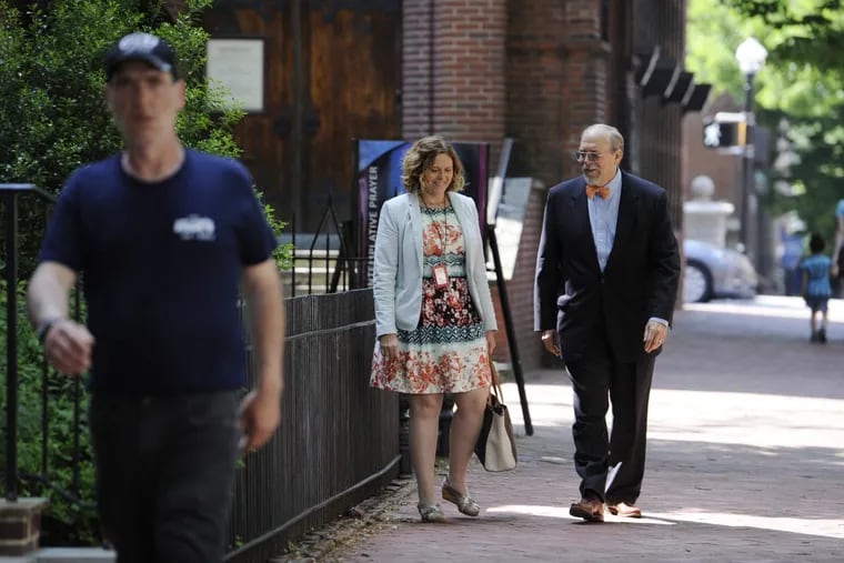 Lancaster City Mayor Richard Gary, right, and Lancaster Director of Public Works Charlotte Katzenmoyer opposed a plan to put dozens of small cell poles in Lancaster’s historic areas.
