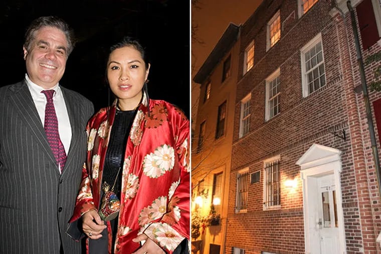 A lawsuit by Stuart Venner's wife, Grace Chang Venner (right), alleged Stuart Venner (left) let his mistress live in his Society Hill condo (far right) in exchange for sex. (Left photo: Cut McGill, right: Steven M. Falk/Staff)
