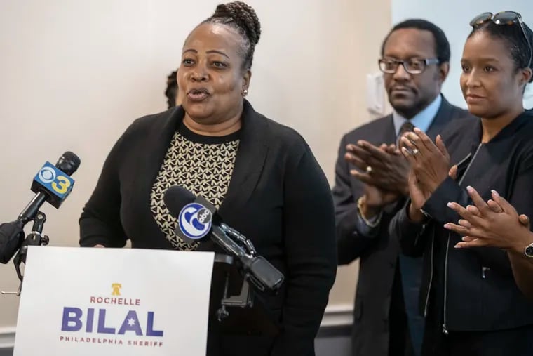 Philadelphia Sheriff Rochelle Bilal (left), at a November 2019 event announcing her transition team, has been named in a whistle-blower lawsuit filed by Sommer Miller (right) who had served as Bilal's undersheriff and chief legal officer.