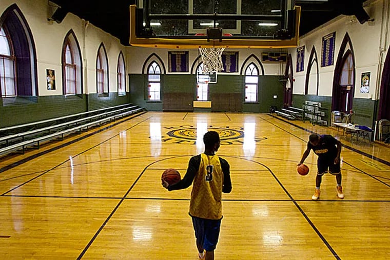 Roman Catholic High School's third-floor gymnasium. (Charles Fox/Staff Photographer)