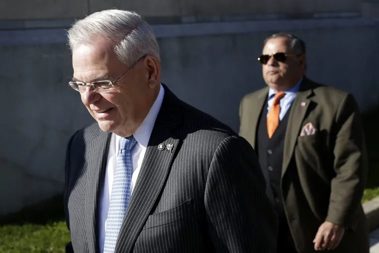 Democratic U.S. Sen. Bob Menendez leaves the federal courthouse in Newark, N.J., Wednesday, Nov. 15, 2017. Jurors have begun a seventh day of deliberations in the bribery trial of Menendez and a wealthy friend.