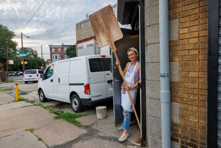 Claire Kopp McWilliams owner of Ursa Bakery set up production in a repurposed building on North Broad Street in Philadelphia. Photographed on Thursday, July 18, 2024.