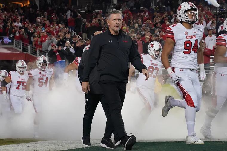 No. 7 Utah, behind head coach Kyle Whittingham, travels to Florida as a small favorite vs. the Gators. (Photo by Thearon W. Henderson/Getty Images)