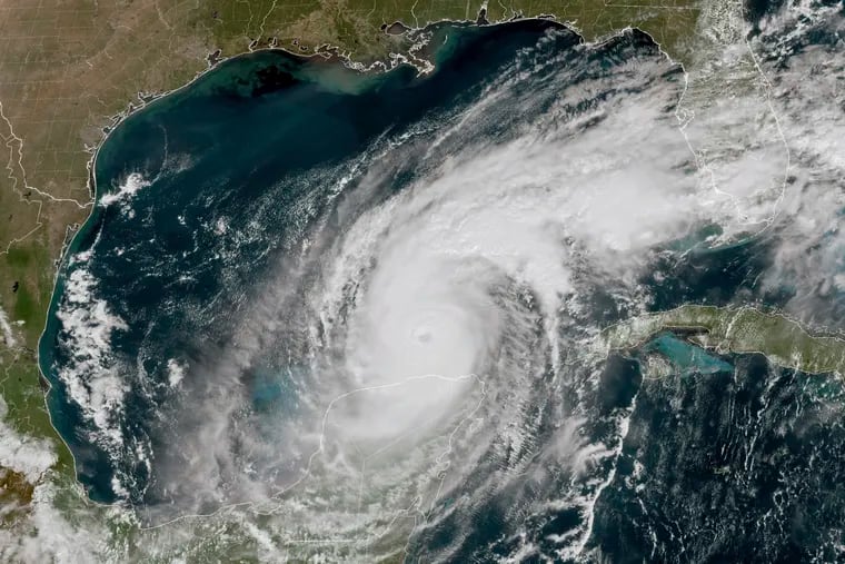 A NOAA satellite image on Tuesday afternoon shows the well-defined eye of Hurricane Milton, forecast to make landfall on Florida's west coast Wednesday night.