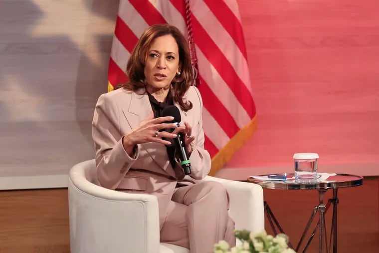 Vice President Kamala Harris, seen here speaking at a National Association of Black Journalists panel in Philadelphia last month, will head to Delaware County Wednesday to appear on a CNN town hall.