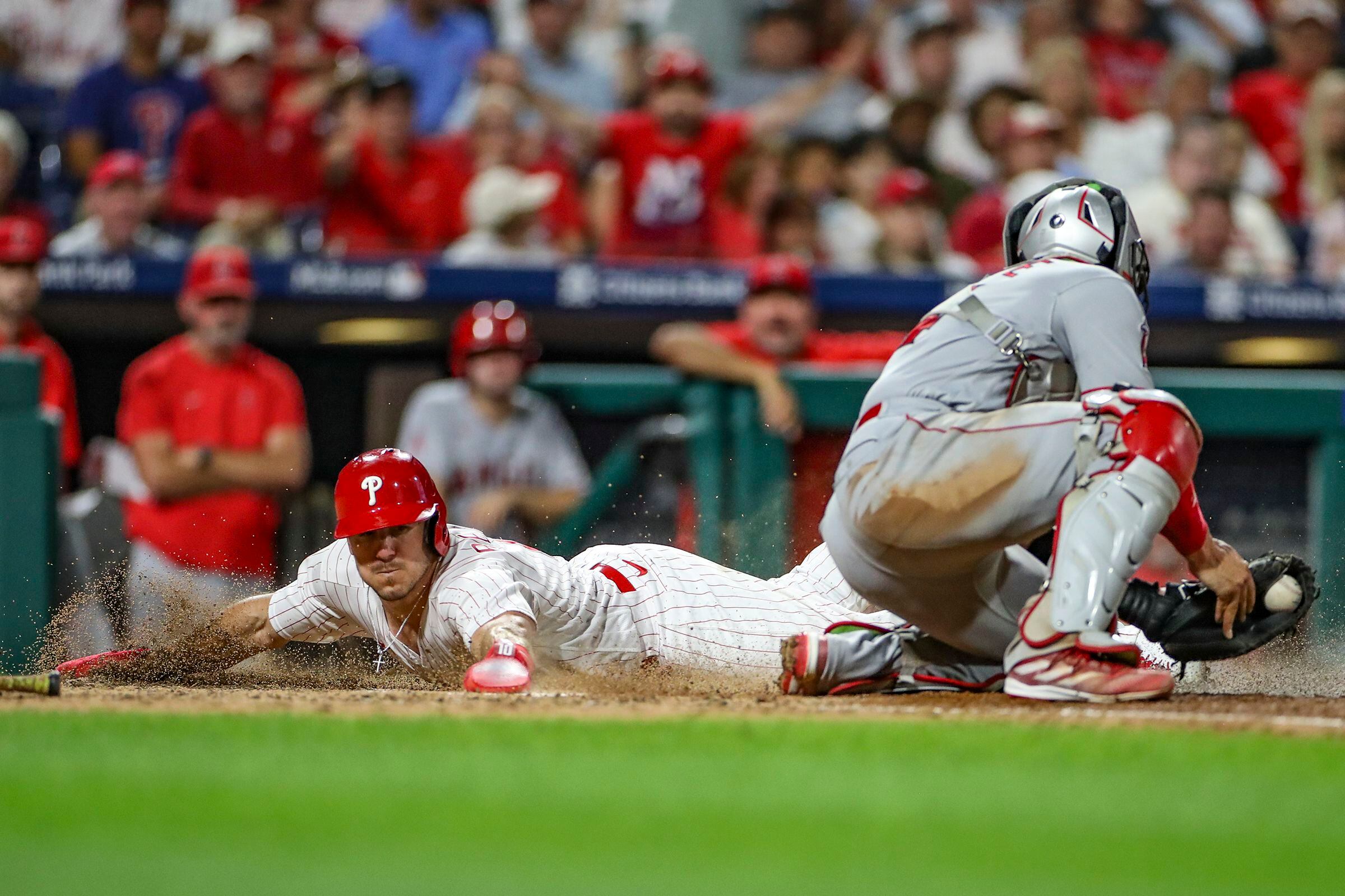 Alec Bohm makes Angels pay with 3-run home run. What did he think after  Bryce Harper was intentionally walked?