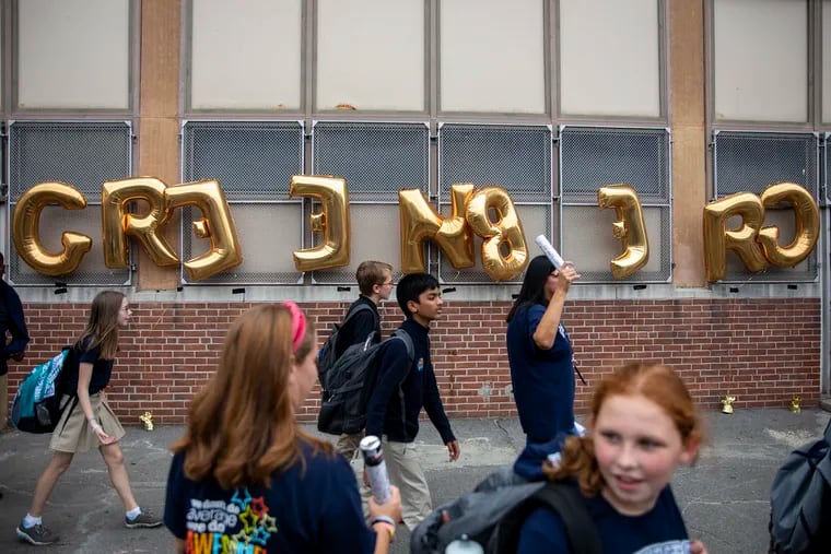 Greenberg Elementary School, shown at a celebration in this 2019 file photo, is one of the 16 Philadelphia schools whose new principals were just announced.