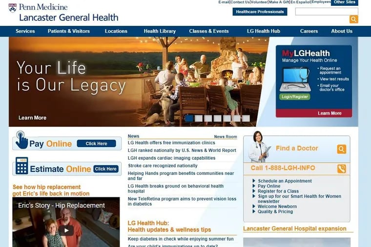 Lancaster General Health website.