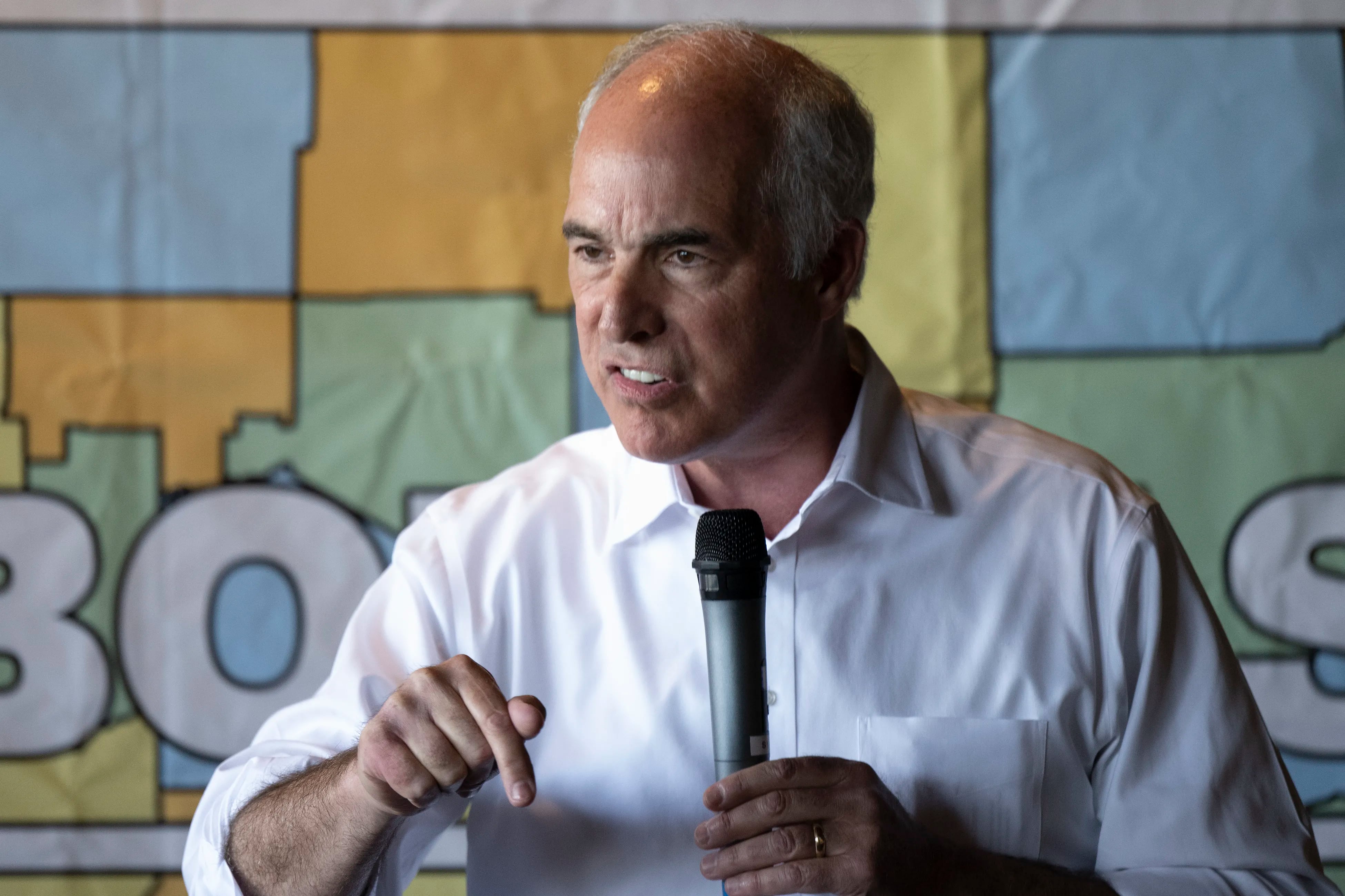 Sen. Bob Casey speaks during a rally on Monday, July 1, 2024 in Scranton.