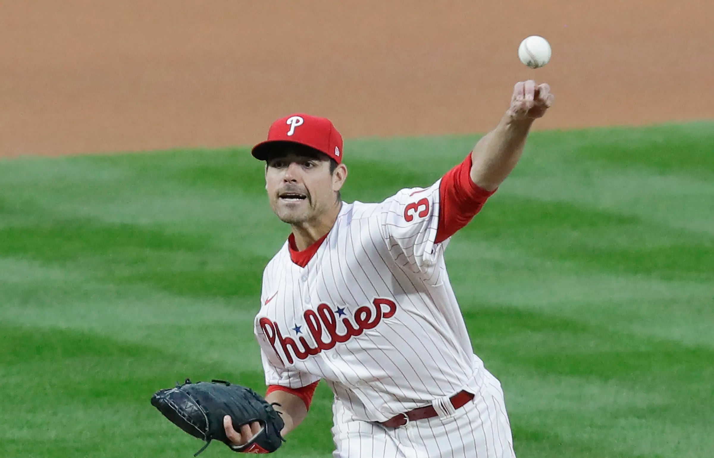 Matt Moore of the Philadelphia Phillies throws a pitch against the