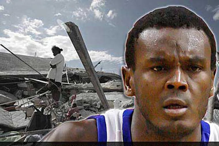 Sixers center Samuel Dalembert has family members living in his home country of Haiti. (Photo Illustration by Chris Corter/Philly.com)