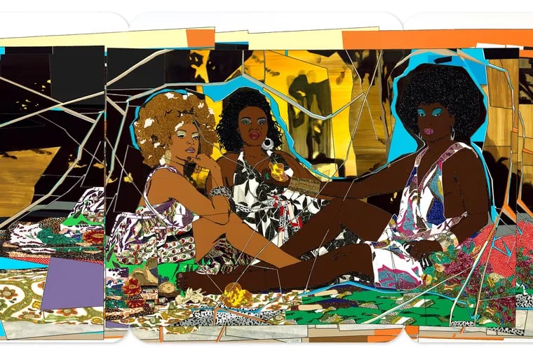 "Le Déjeuner sur l’herbe: Les trois femmes noires," by Mickalene Thomas.