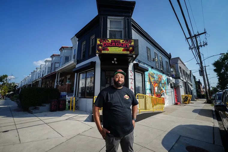 Chef Kurt Evans outside Black Dragon Takeout at 53rd and Rodman Streets. It's his ode to the "Chinese stores" popular in predominantly Black neighborhoods.