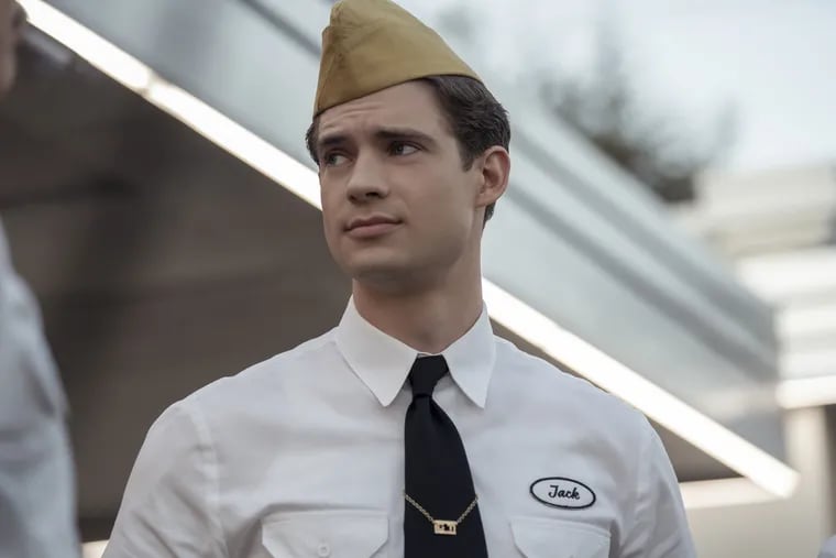 David Corenswet as Jack Castello in Netflix's "Hollywood," in which his character, an aspiring actor, takes a job at an unconventional gas station.
