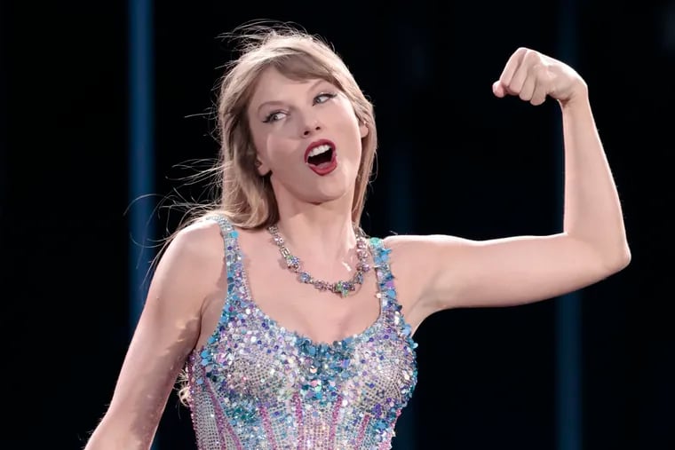 Taylor Swift performs during the first of three Eras Tour performances at Lincoln Financial Field in May 2023.