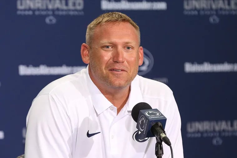 Penn State football offensive coordinator/quarterbacks coach Ricky Rahne in August.