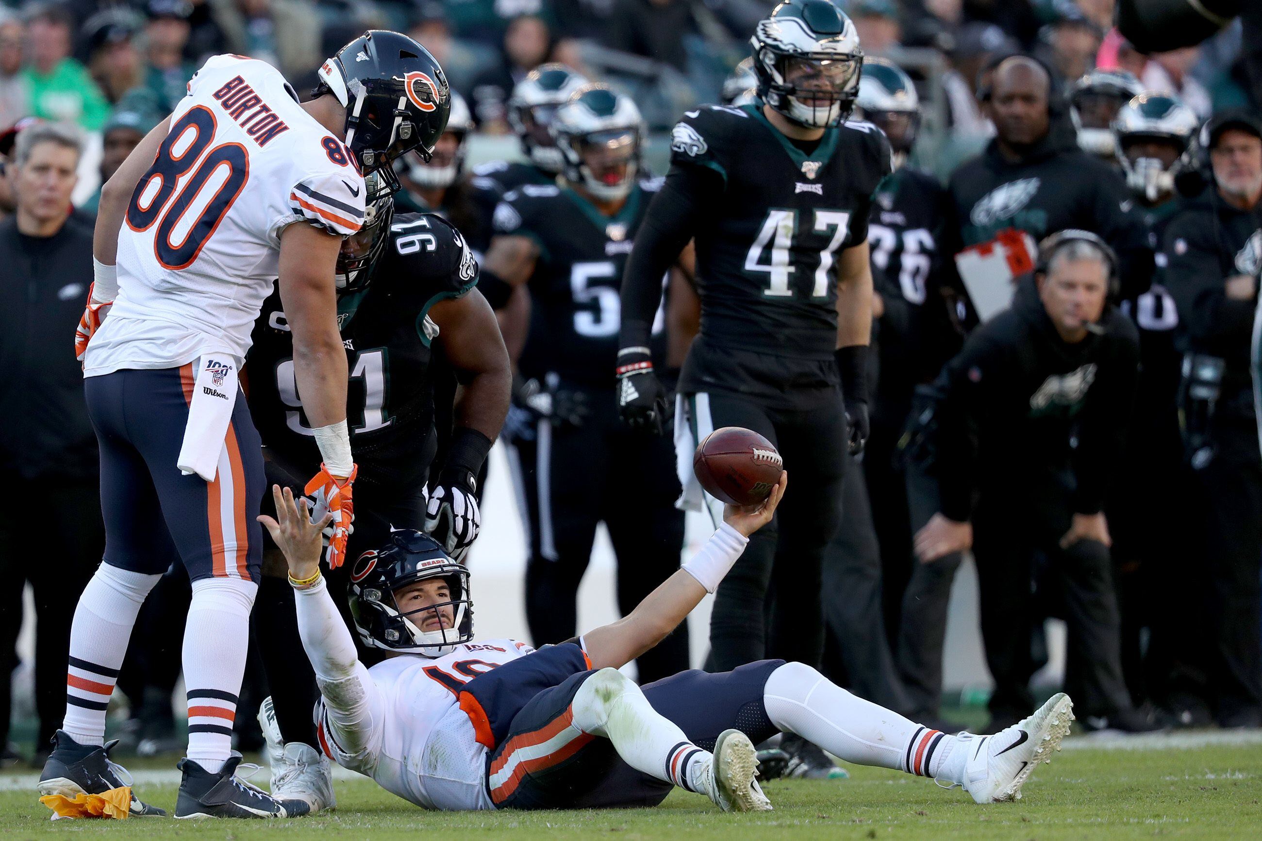 Eagles Super Bowl hero Nick Foles flourishes in backup role, coaching up  Bears' Mitch Trubisky 