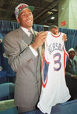 Allen Iverson Philadelphia 76ers Unsigned Draft Night #1 Overall