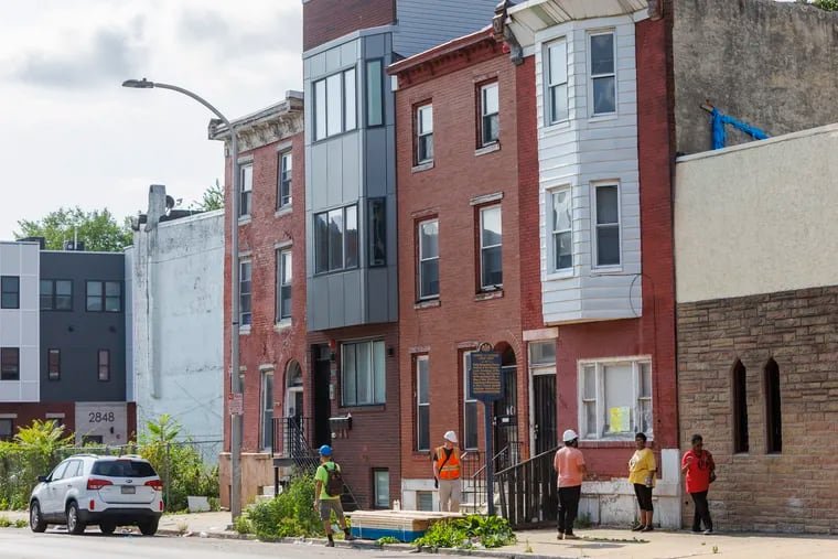 Friends of the Tanner House gather outside 2908 W. Diamond St. Philadelphia, the former home of Henry O. Tanner, “the first African American artist to gain international acclaim.” This house has historic recognition. The G & R Contractors, LLC, will start work on Phase one of the project on Tuesday, July 25, 2023.