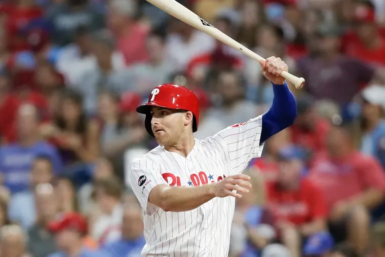 Philadelphia Phillies' Brad Miller plays during a baseball game