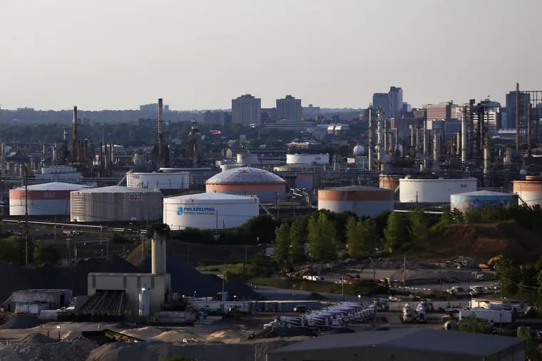 Part of the former Philadelphia Energy Solutions refinery is pictured in Philadelphia on Thursday, July 9.