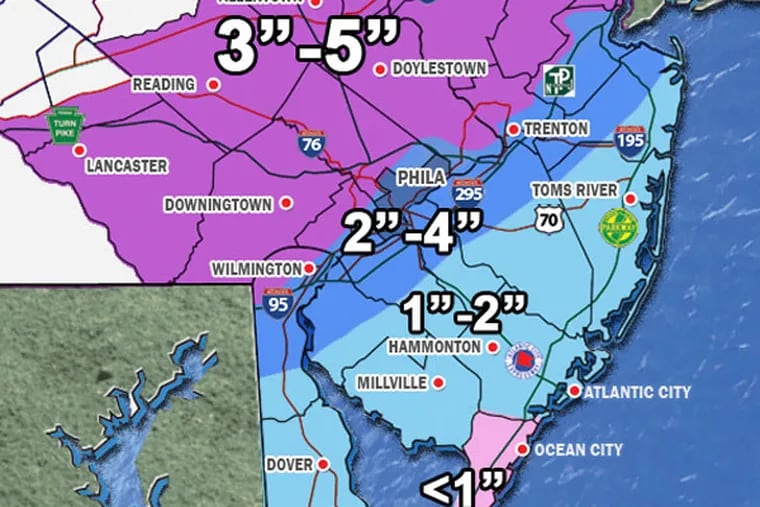 Snowfall projections as of 4 p.m. Friday March 20, 2015. (WeatherSavior.com)