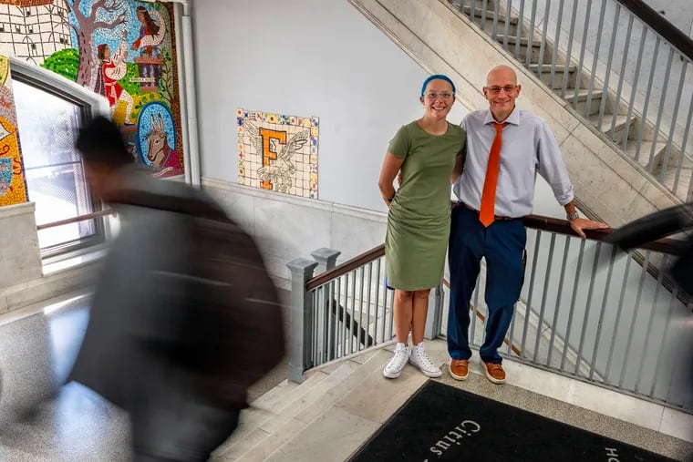 Chris Steveline and his daughter Abby Steveline together at Furness High School on Sept. 3. He is a legendary teacher at the school and Abby is a new colleague, a first year biology teacher there.