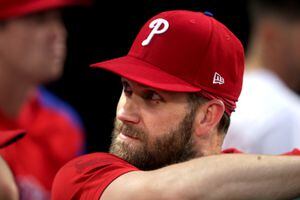 Rehabbing Phillies star Bryce Harper goes with a tried-and-true batting  practice pitcher: His father