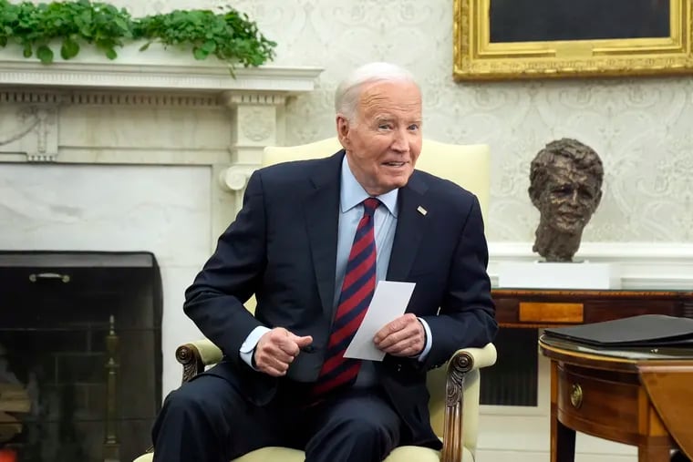 President Joe Biden meets with NATO Secretary General Jens Stoltenberg in the Oval Office at the White House on Monday, June 17, 2024.
