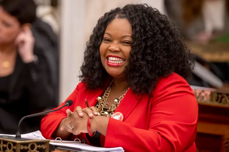 At-large Councilmember Katherine Gilmore Richardson sits at her desk during the final City Council meeting of the year on Dec. 14, 2023. She is slated to become the next majority leader.