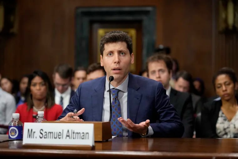 OpenAI CEO Sam Altman speaks before a Senate Judiciary Subcommittee on Privacy, Technology, and the Law hearing on artificial intelligence in 2023.