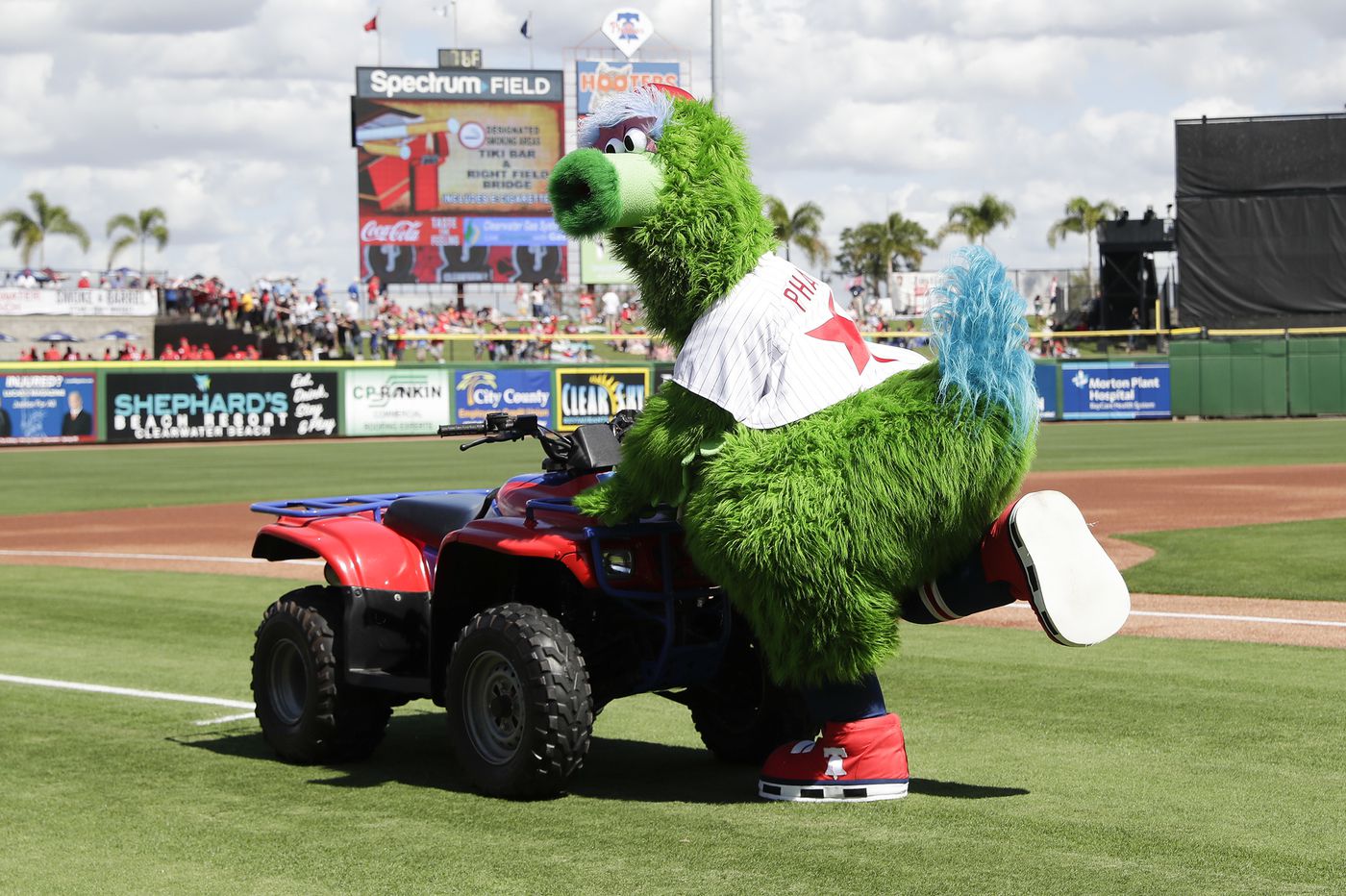 Phillie Phanatic debuts his new look Wings a tail and a bigger backside
