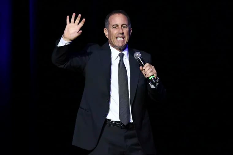 FILE - In this Nov. 1, 2016 file photo, Jerry Seinfeld performs at Stand Up For Heroes, presented by the New York Comedy Festival and the Bob Woodruff Foundation, at the Theater at Madison Square Garden in New York. (Photo by Greg Allen / Invision / AP, File)