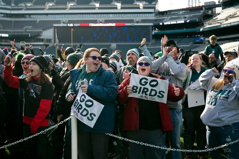 Fans celebrate as the Philadelphia Eagles are Super Bowl bound