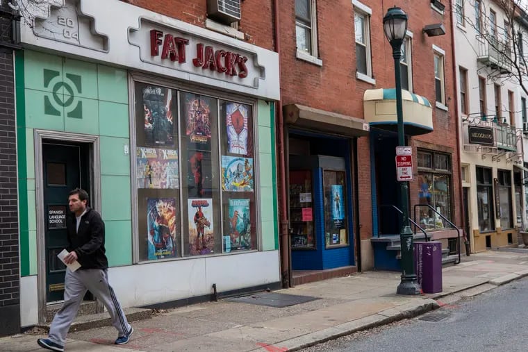 Fat Jack's Comicrypt, a long-running comic book store at 20th and Sansom Streets.