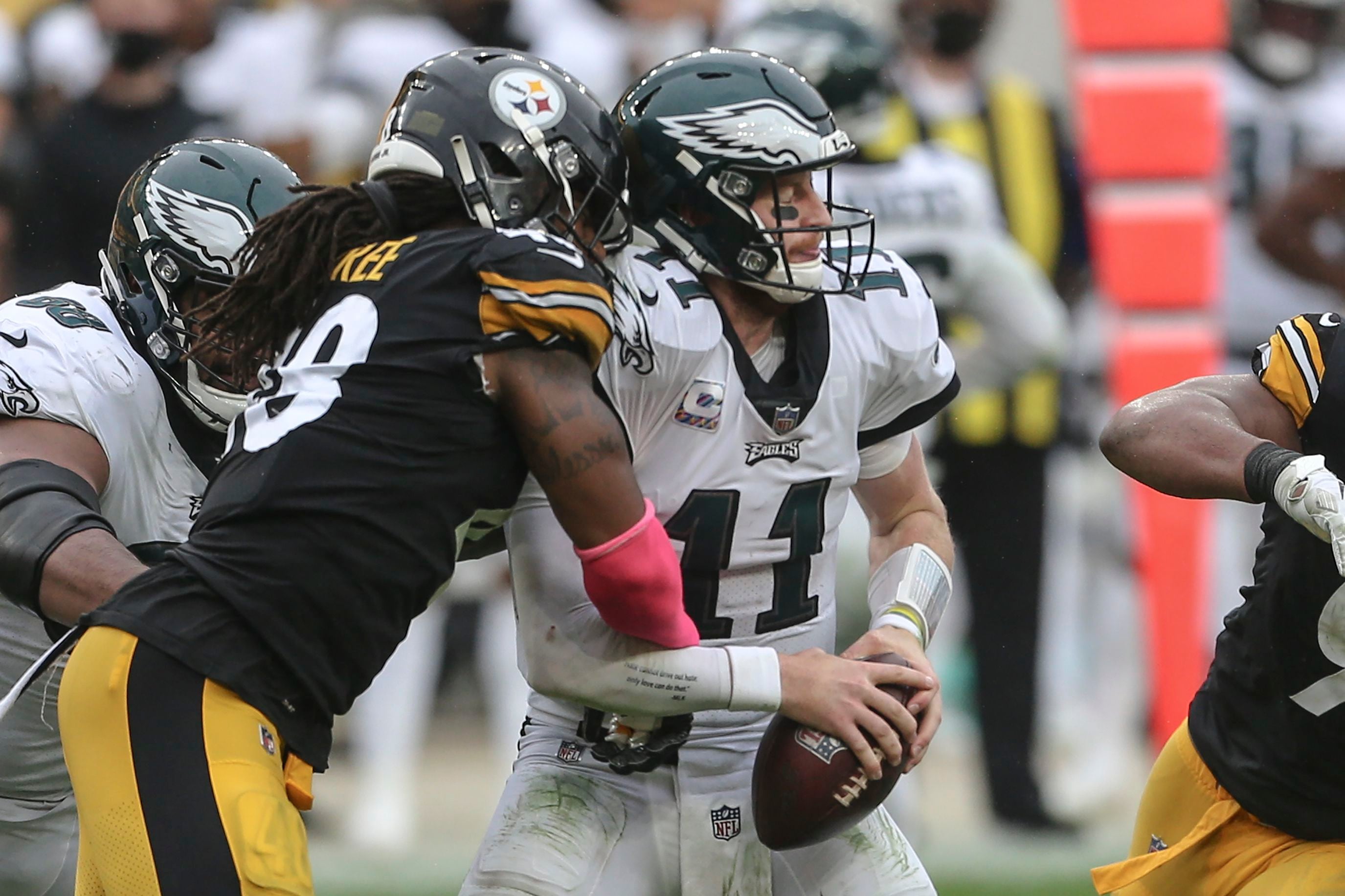 Rookie WR Claypool scores 4 TDs, Steelers top Eagles 38-29